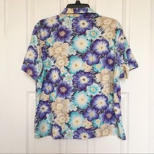 Erika Tops - Erika Hawaiian Shirt-Blue/Yellow-Size XL Erika Tops - Erika Hawaiian Shirt-Blue/Yellow-Size XL